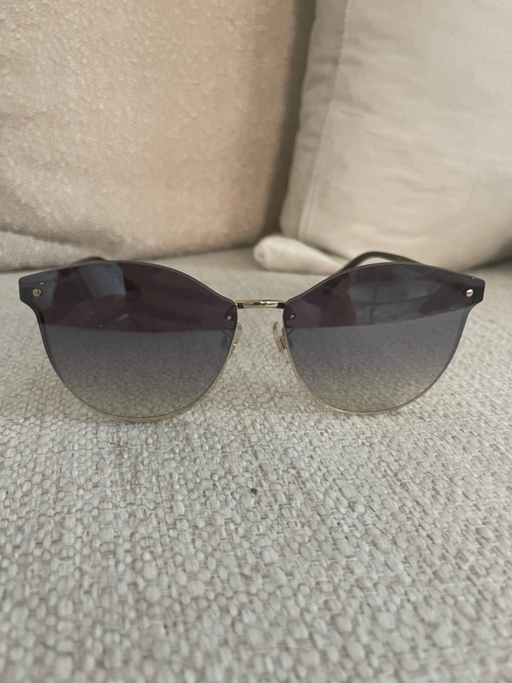 Atelier Swarovski Rimless Gradient Gray-Black Sunglasses